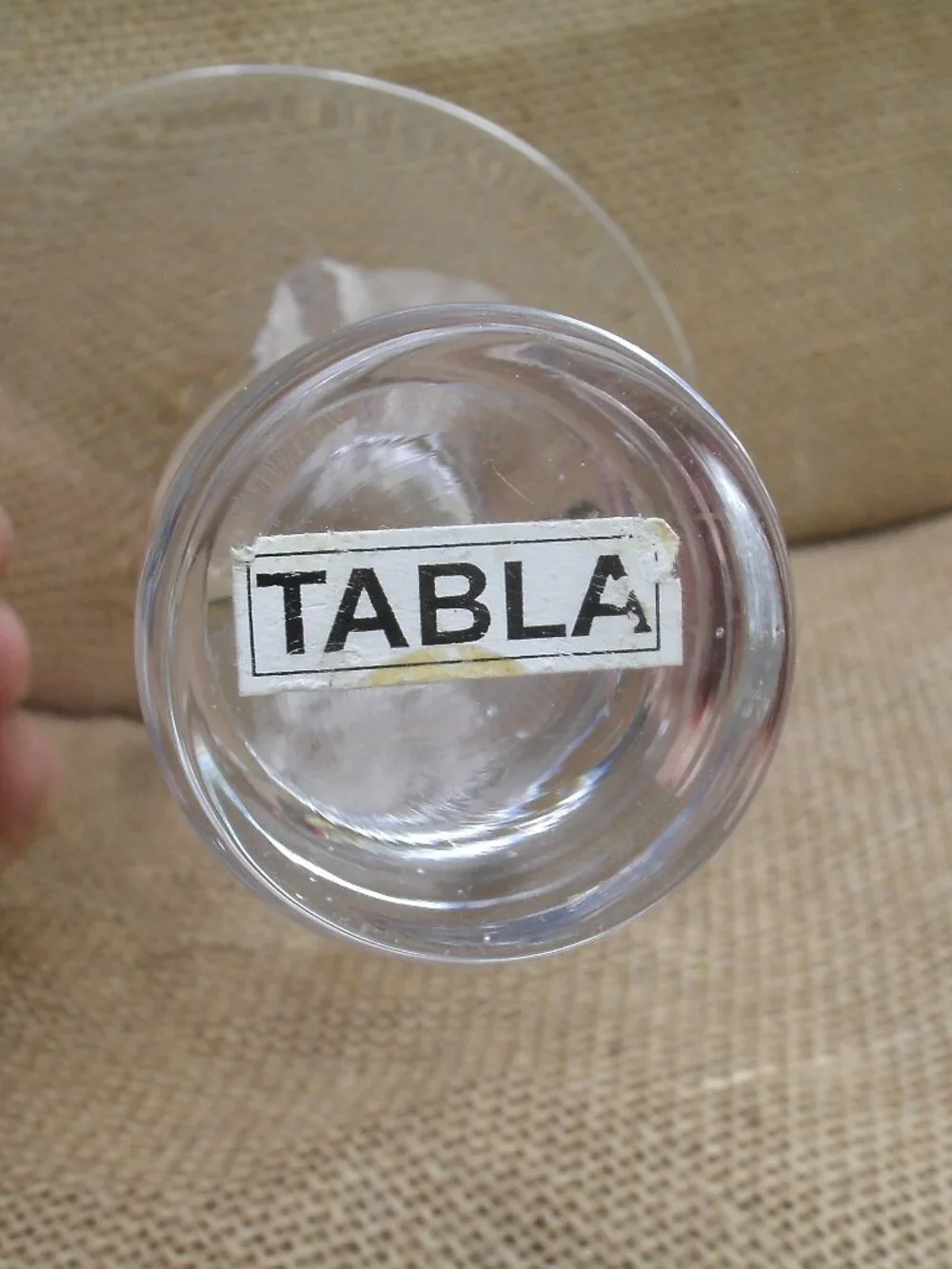 Vintage Tabla Home Art Glass Martini Glass